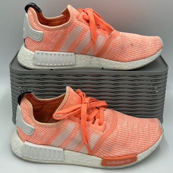 Adidas Women’s NMD R1 Runner Sun Glo White Peach - Picture 2 of 12